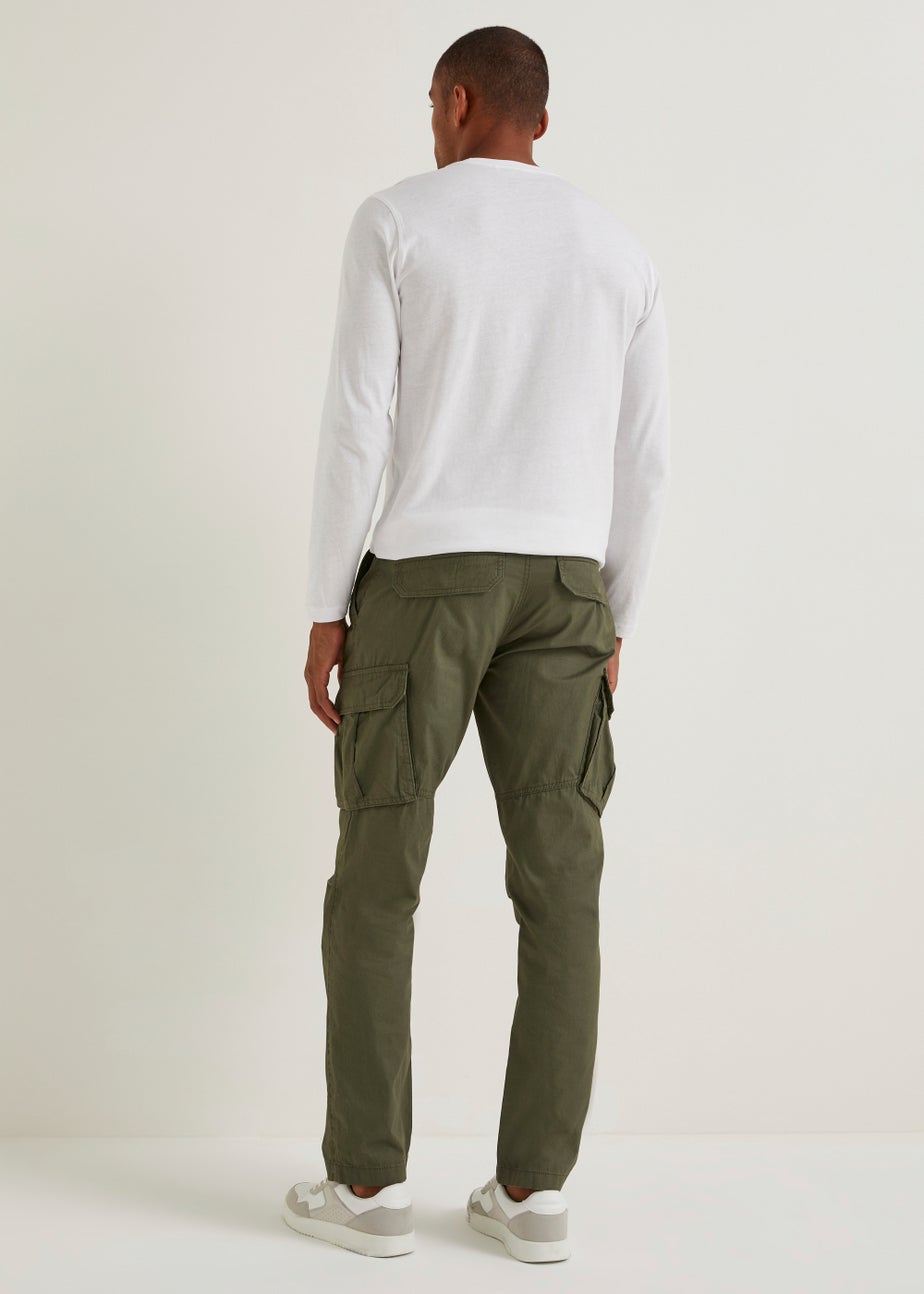 Khaki Slim Fit Cargo Trousers