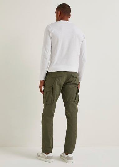 Khaki Slim Fit Cargo Trousers
