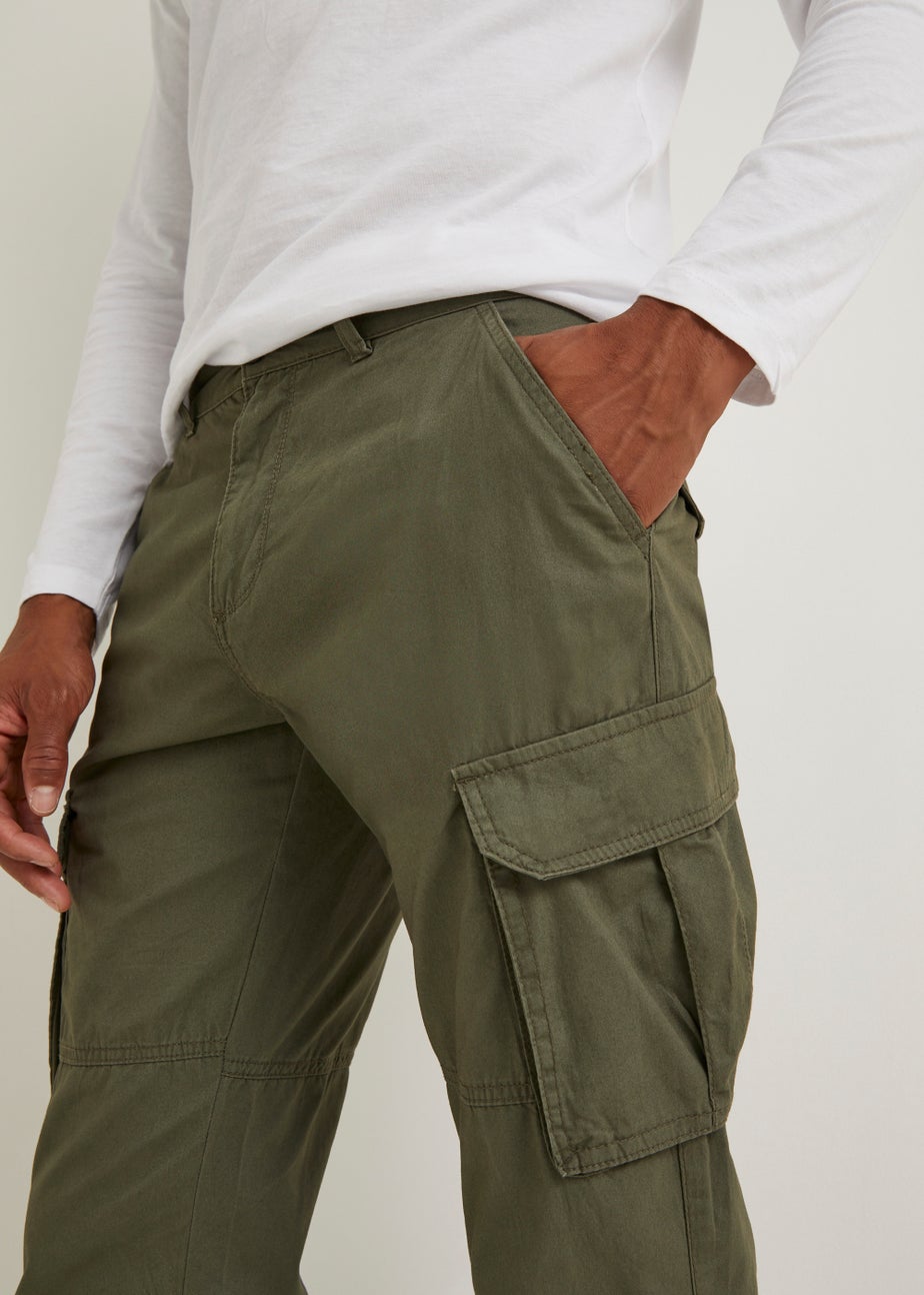 Khaki Slim Fit Cargo Trousers