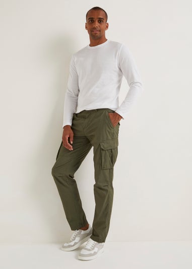Khaki Slim Fit Cargo Trousers