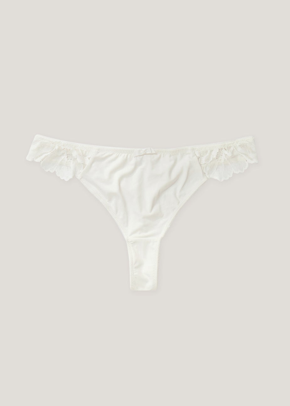 Cream Lace Thong