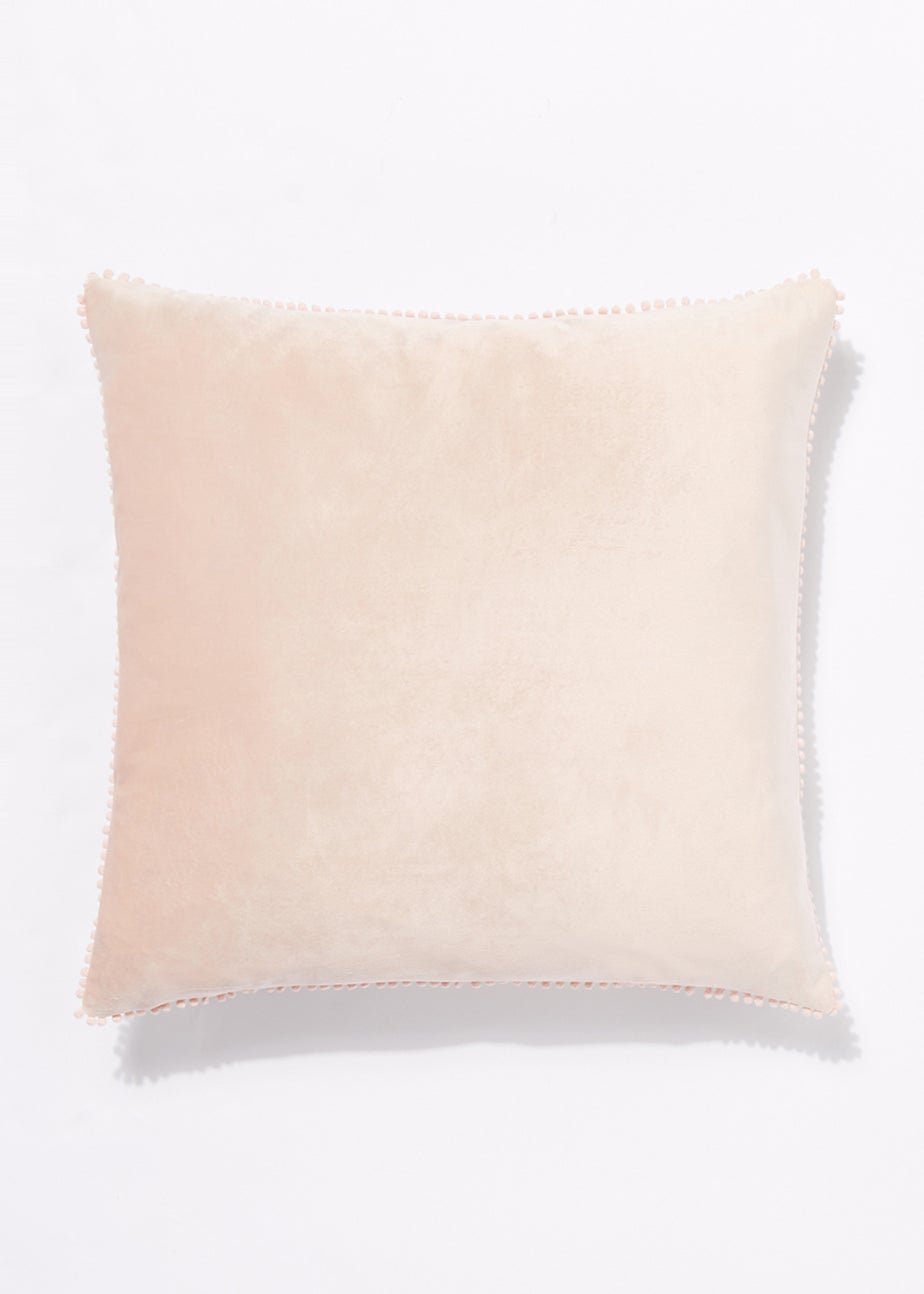 Pink Embroidered Birds Cushion (46cm x 46cm)