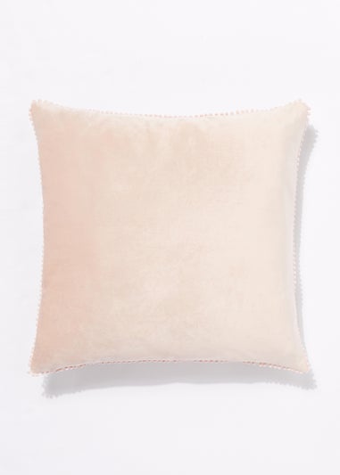 Pink Embroidered Birds Cushion (46cm x 46cm)