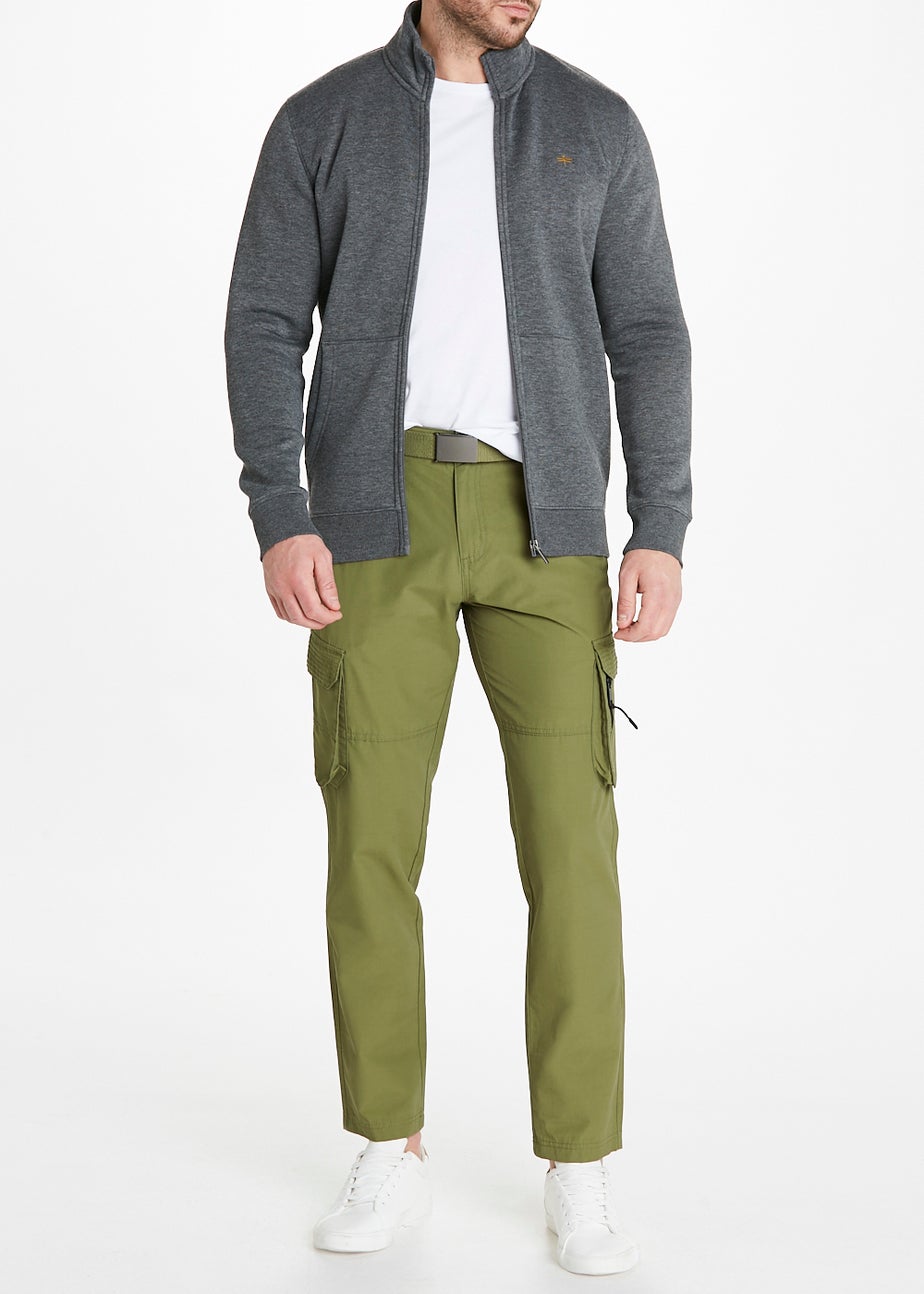 Khaki Belted Utility Cargo Trousers