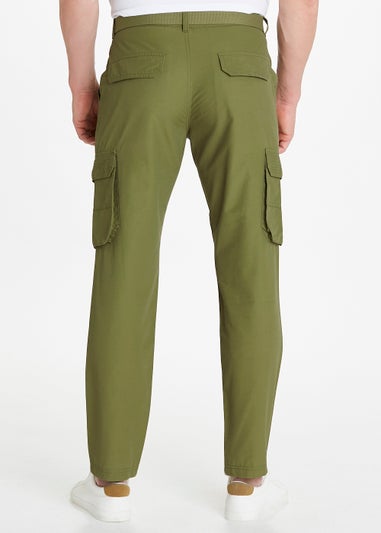 Khaki Belted Utility Cargo Trousers