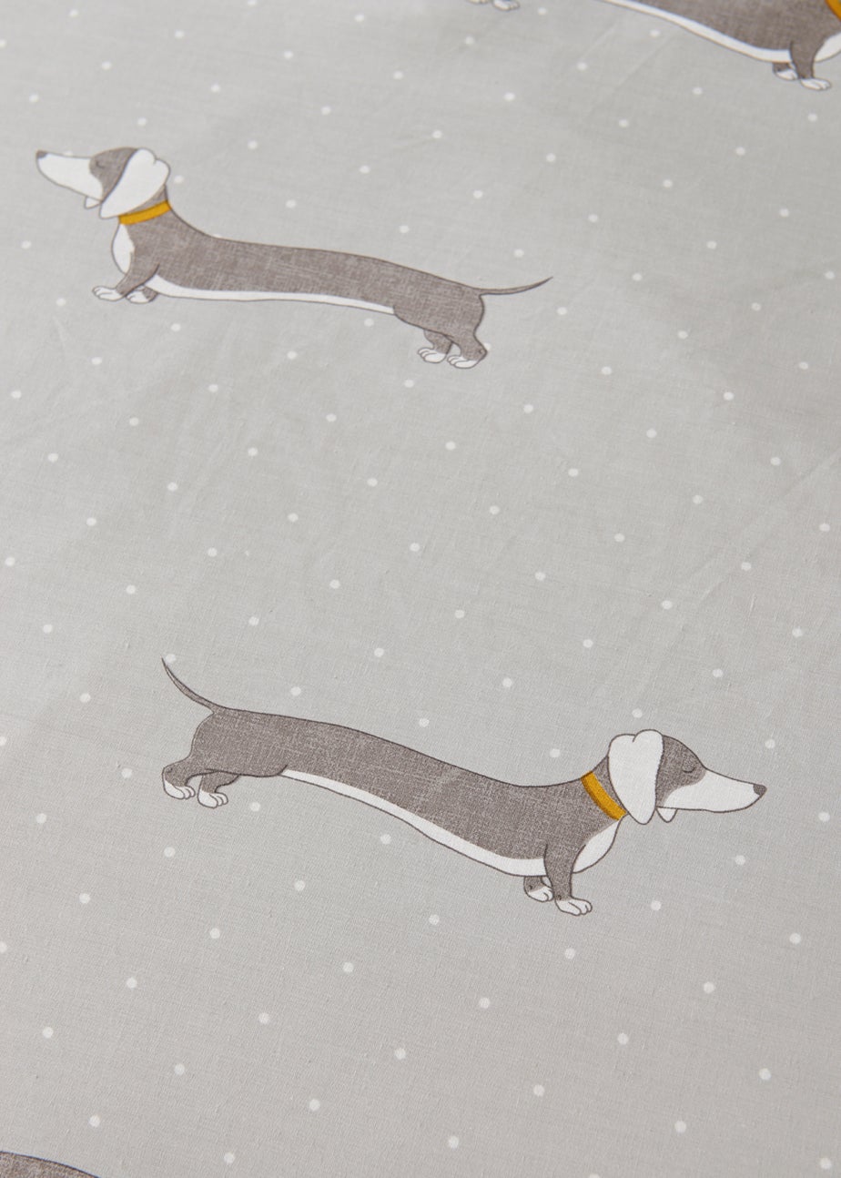 Grey Sausage Dog Duvet Cover