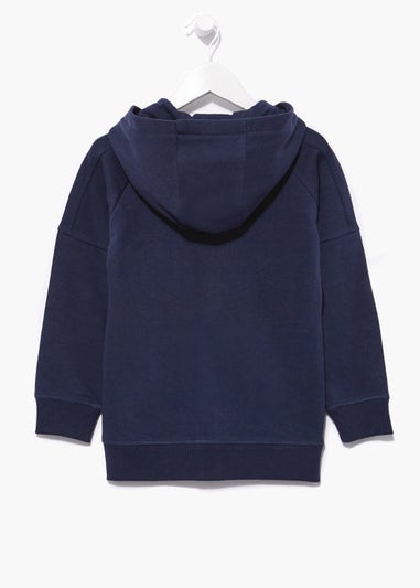 Boys Navy Waffle Zip Up Hoodie (4-15yrs)