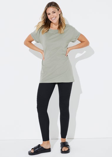 Black Denim Biker Leggings