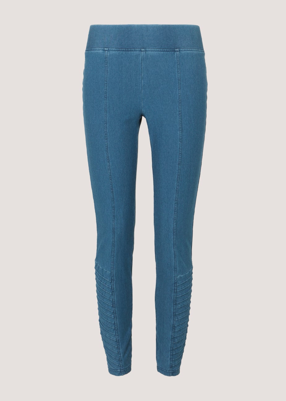 Blue Denim Biker Jeggings