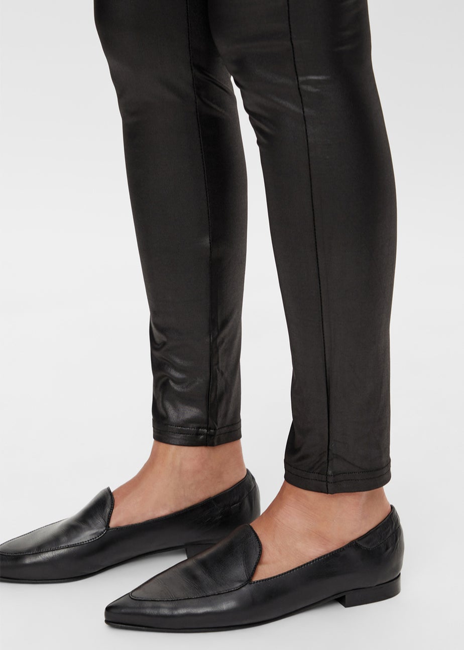 Mamalicious Maternity Black Wet Look Leggings
