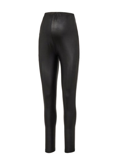 Mamalicious Maternity Black Wet Look Leggings
