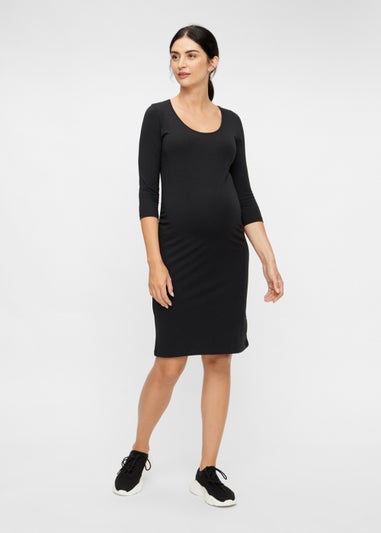 Mamalicious Maternity Black Midi Dress