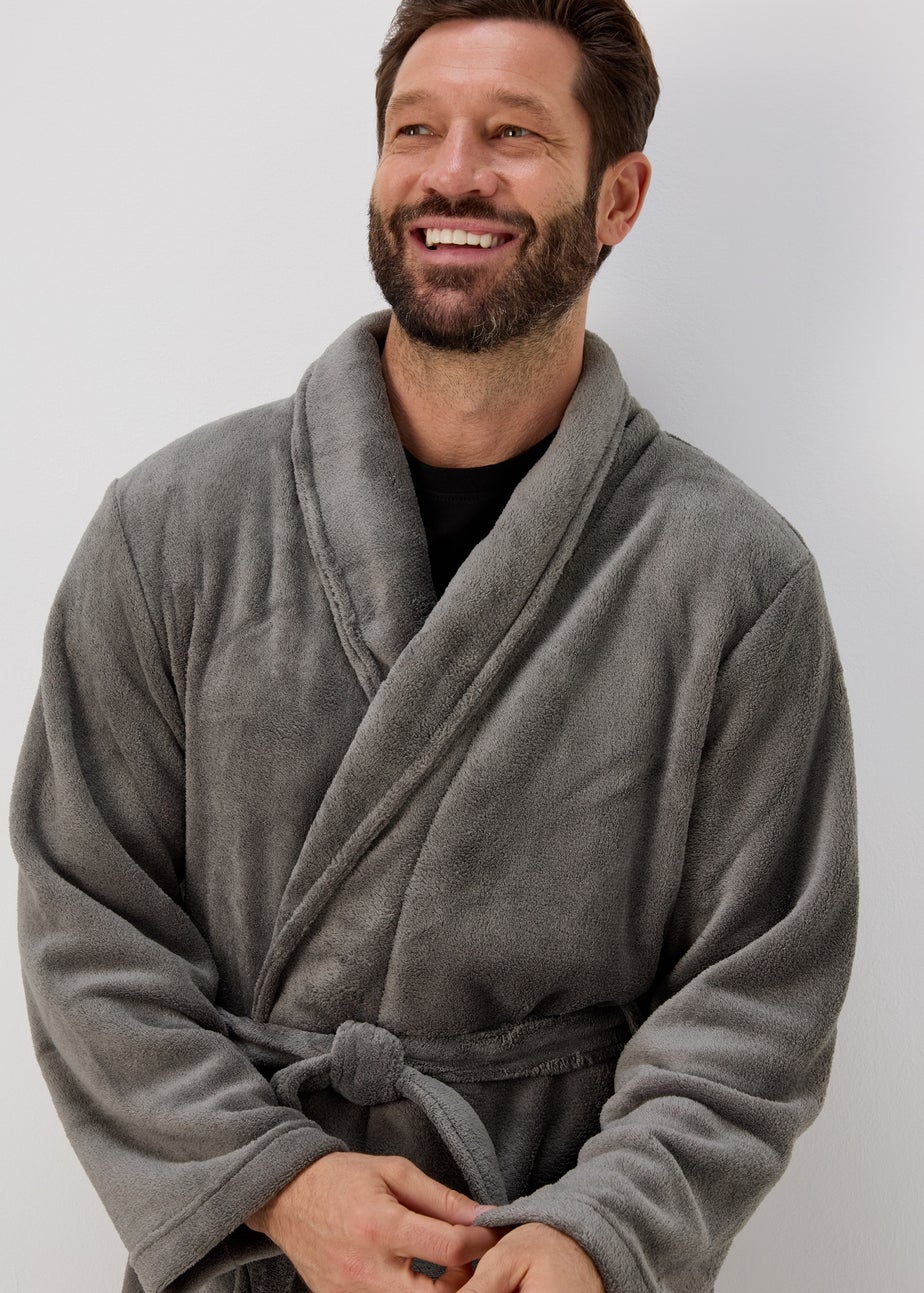 Grey Fleece Dressing Gown