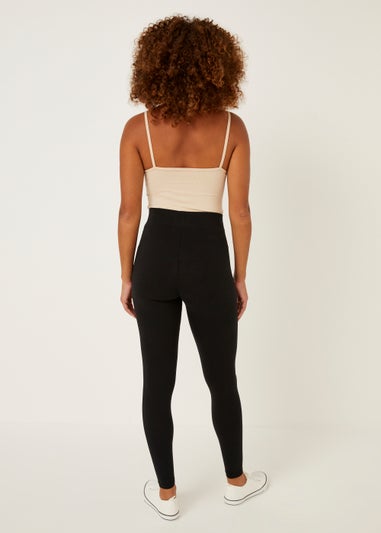 Papaya Petite Black Full Length Cotton Leggings