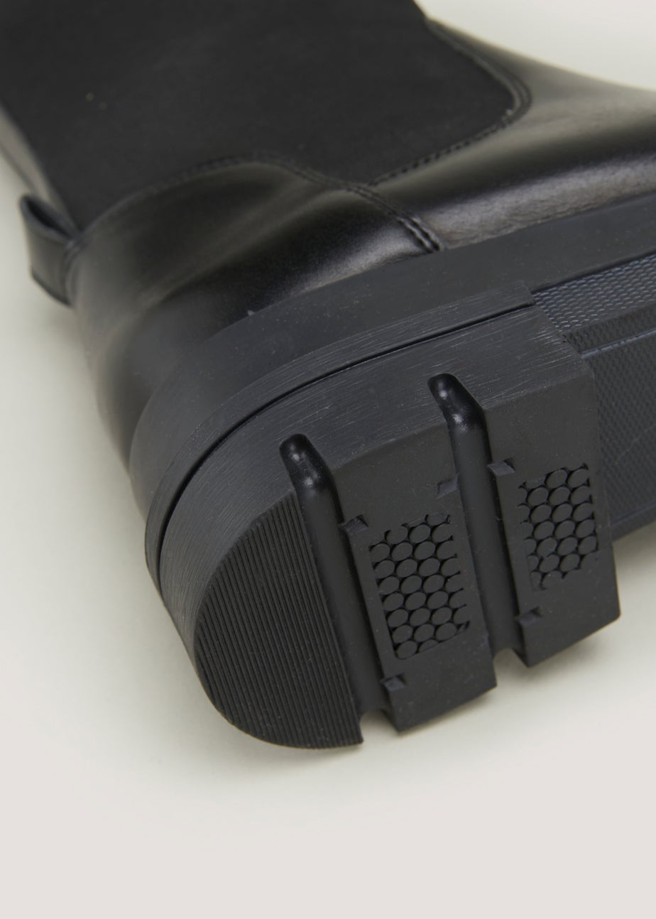 Black Leather Chelsea Boots