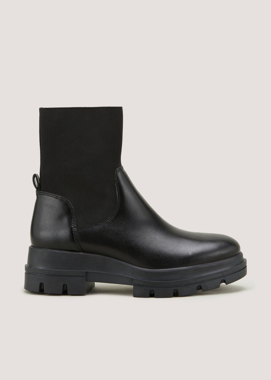 Black Leather Chelsea Boots