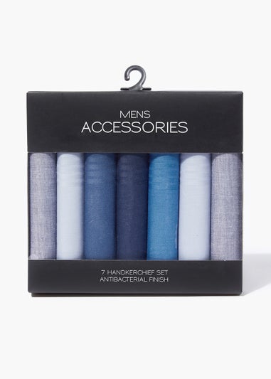 7 Pack Blue Handkerchiefs