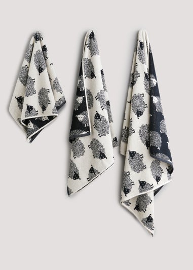 Monochrome Sheep 100% Cotton Towels