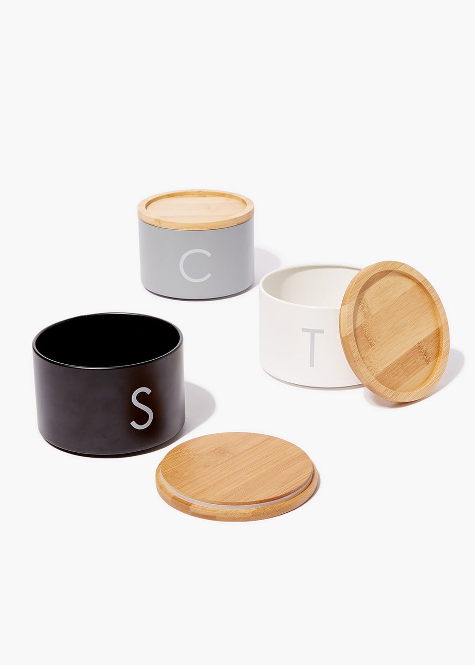 Mono Metal Tea Coffee & Sugar Stackable Canisters