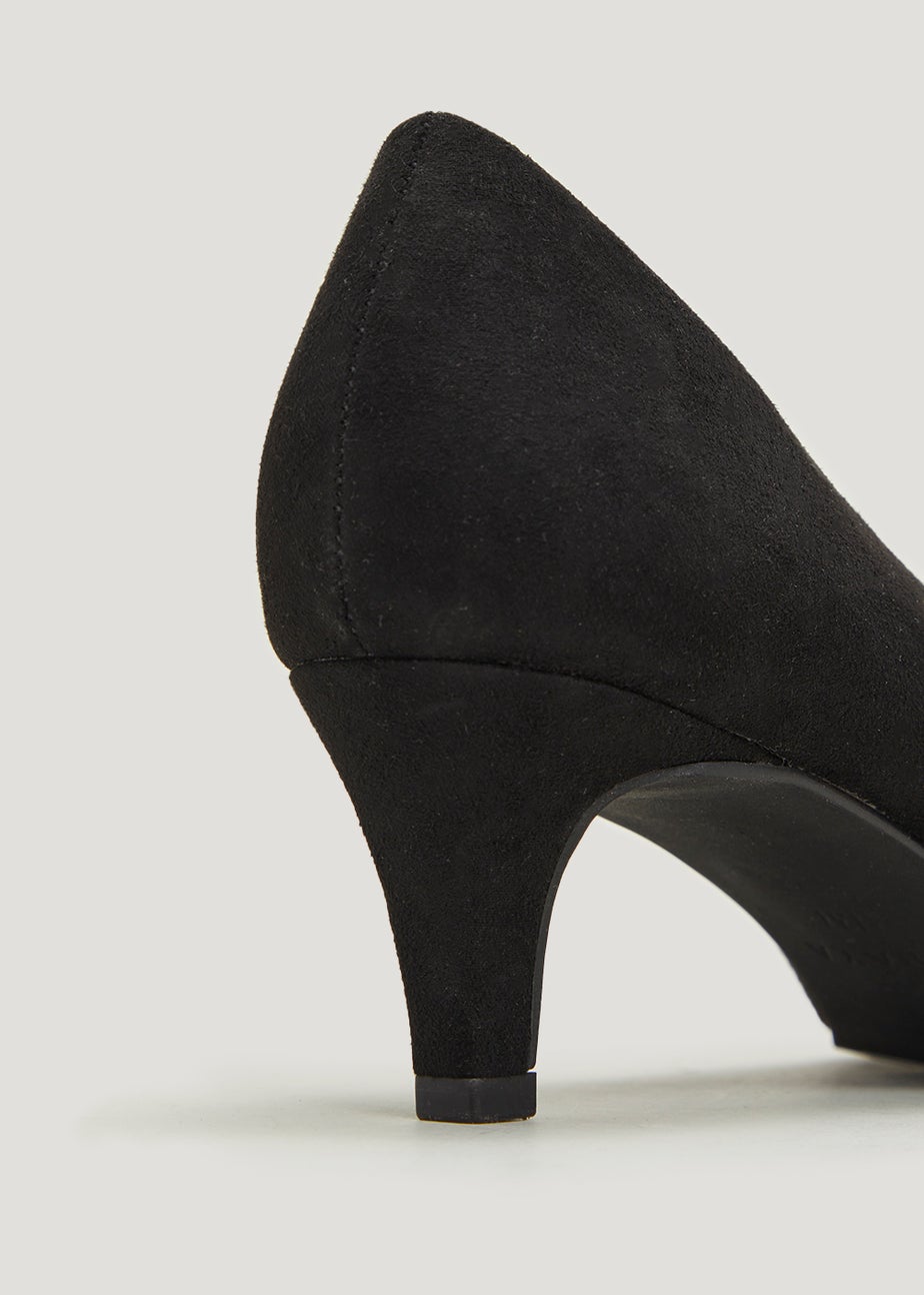 Black Low Point Court Shoes