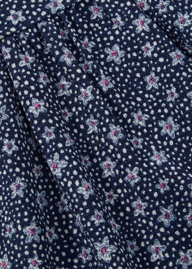 Girls Navy Floral Print Dress (4-13yrs)