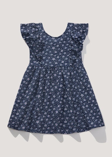 Girls Navy Floral Print Dress (4-13yrs)