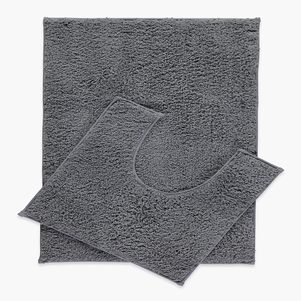 Grey Quick Dry Bath & Pedestal Mat
