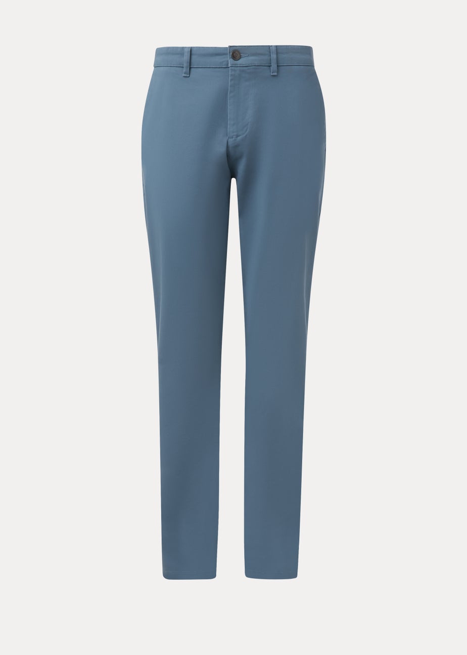 Blue Straight Fit Stretch Chinos