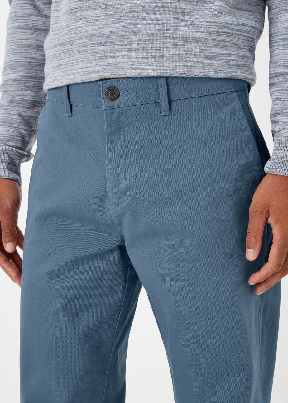 Blue Straight Fit Stretch Chinos