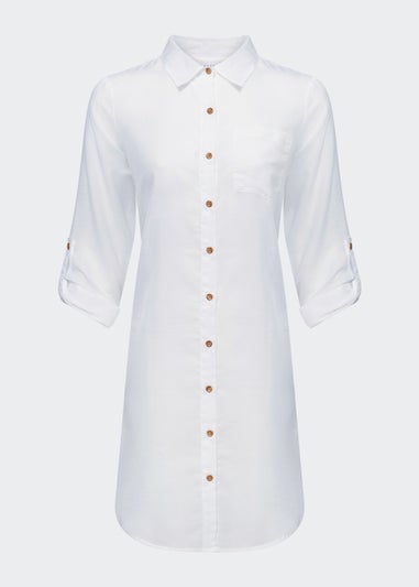 White Longline Beach Shirt