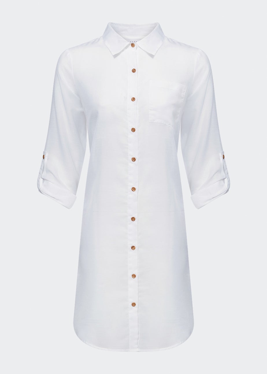 White Longline Beach Shirt