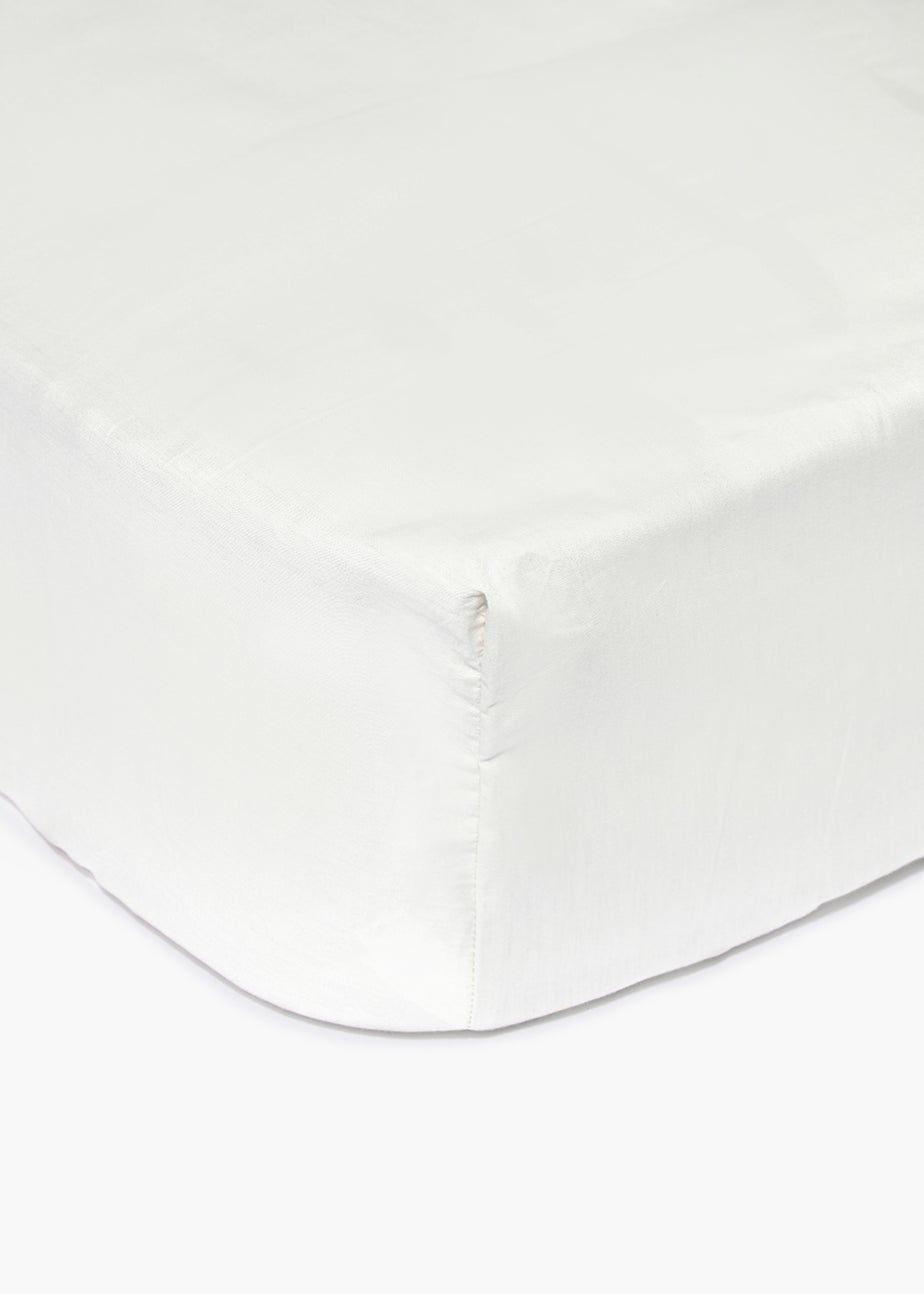 White 100% Cotton Fitted Bed Sheet