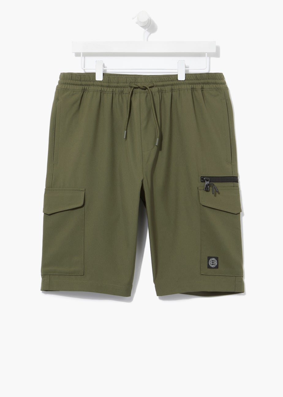 Khaki Drawcord Cargo Shorts
