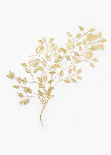 Gold Floral Wall Art (83cm x 2cm x 42cm)