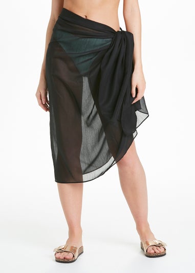 Black Chiffon Sarong Skirt