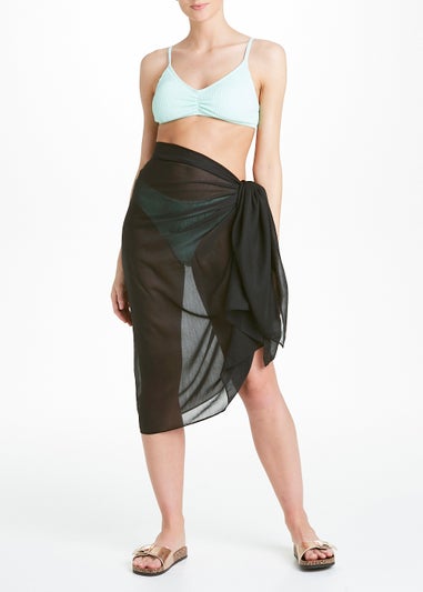 Black Chiffon Sarong Skirt