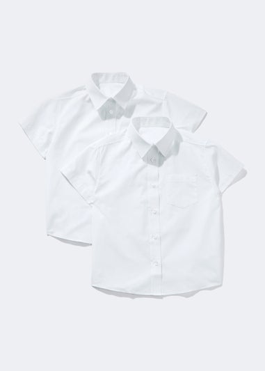 2 Pack Girls White Plus Fit School Blouses (6-16yrs)