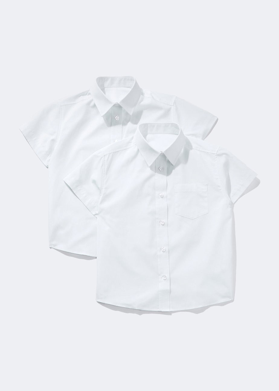 2 Pack Girls White Plus Fit School Blouses (6-16yrs)