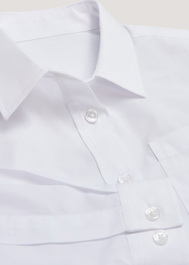 Girls 2 Pack White Plus Fit Long Sleeve School Blouses (6-16yrs)