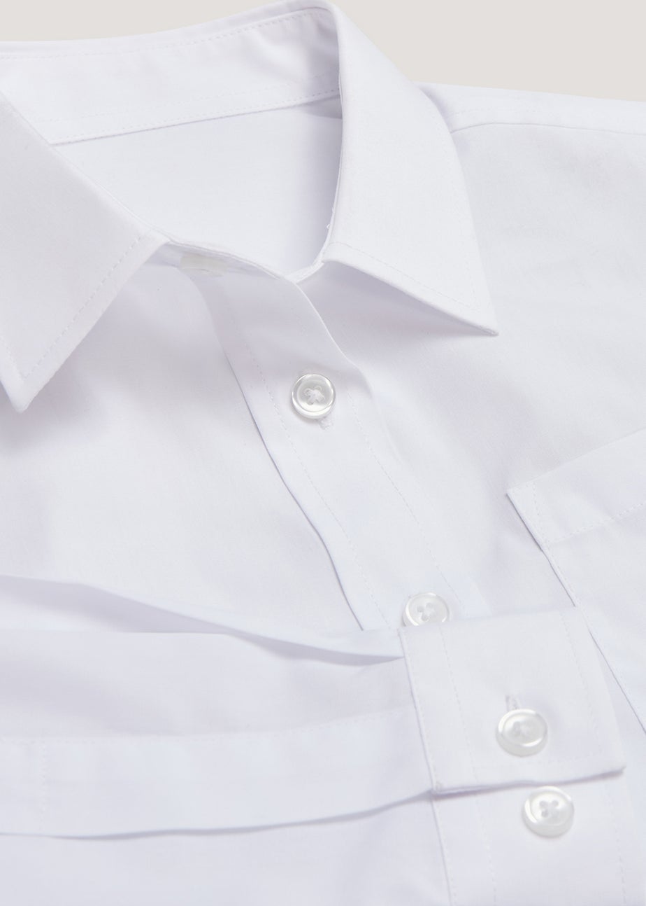 Girls 2 Pack White Plus Fit Long Sleeve School Blouses (6-16yrs)