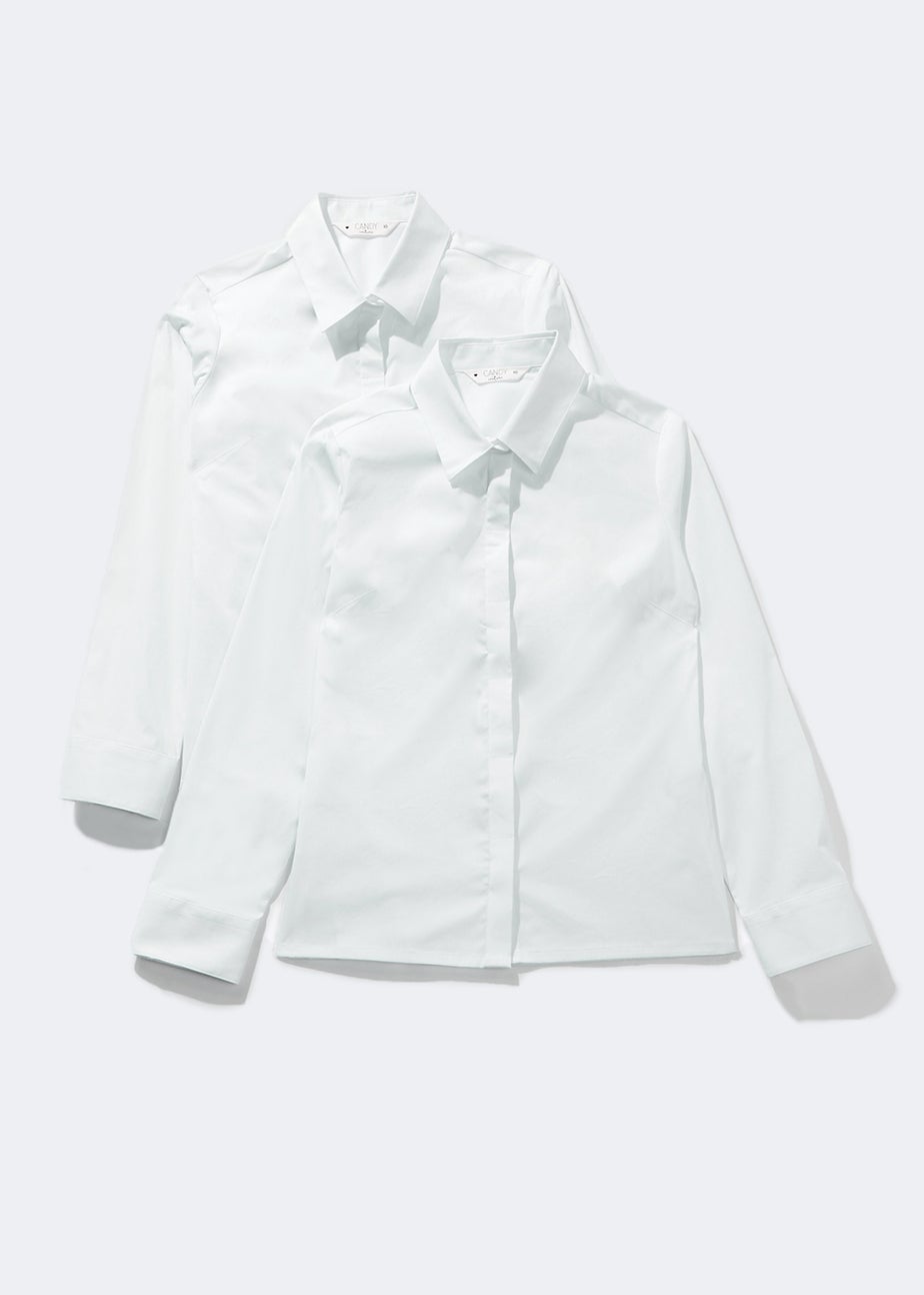Girls 2 Pack White School Blouses (8-16yrs)