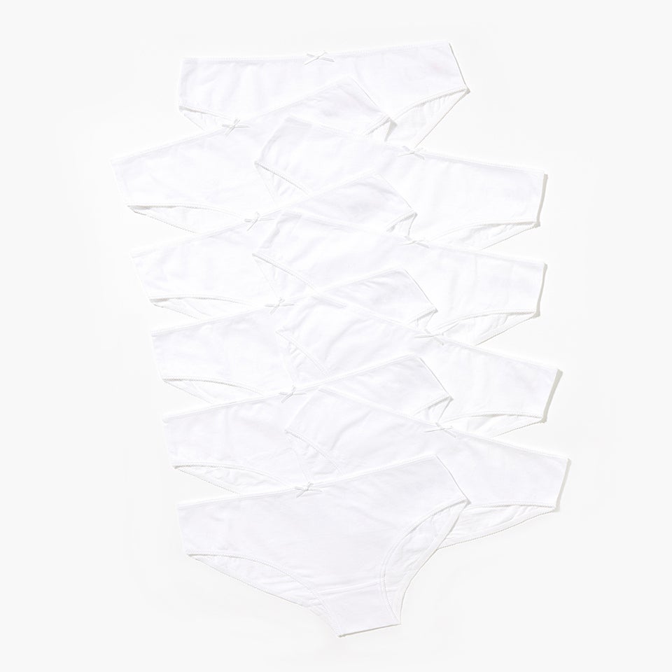 Girls 10 Pack White Knickers (2-13yrs)