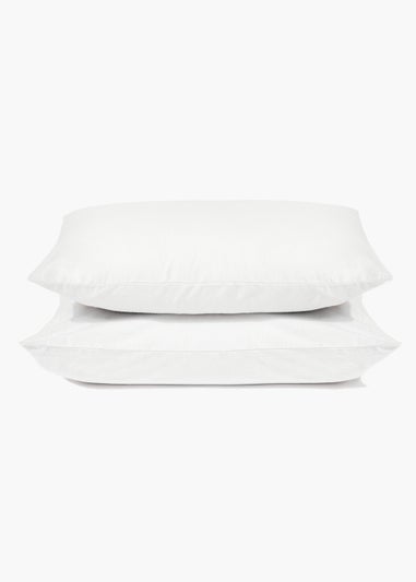 2 Pack White Polycotton Housewife Pillowcase Pair