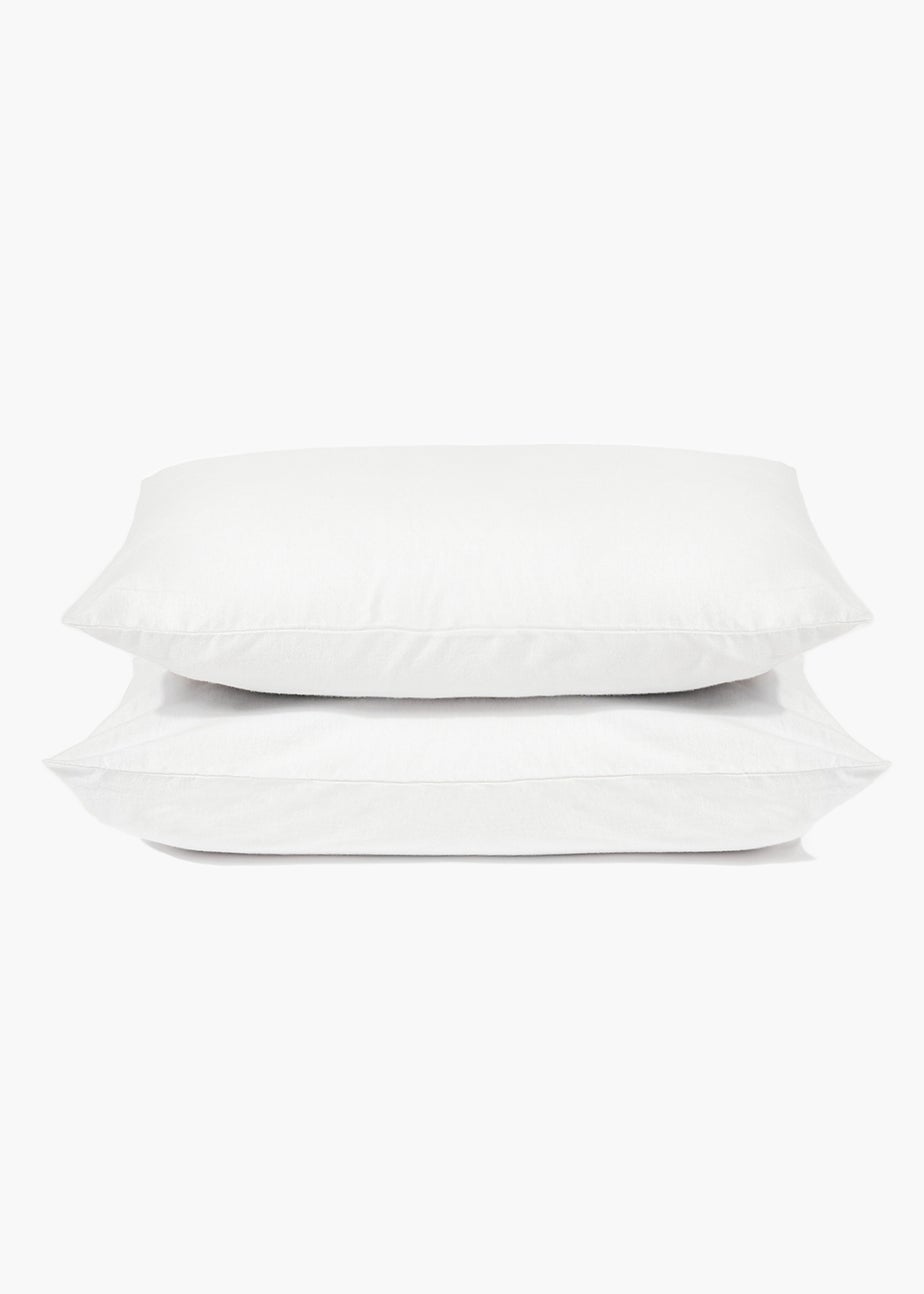 2 Pack White Polycotton Housewife Pillowcase Pair