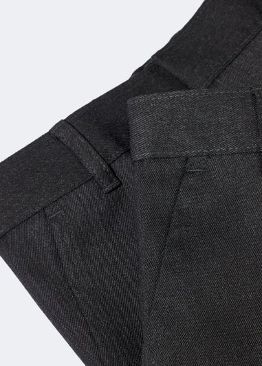 Boys 2 Pack Charcoal Slim Fit School Trousers (3-16yrs)