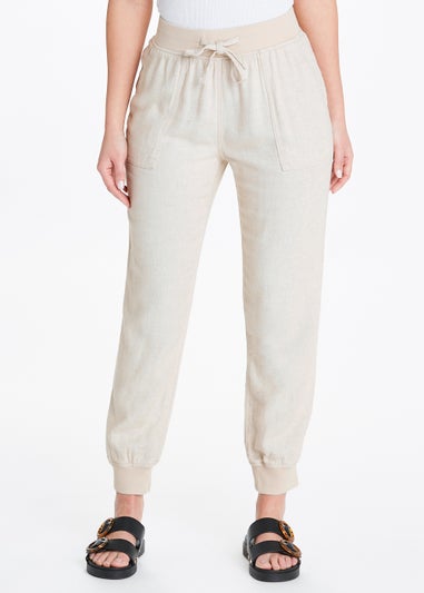 Stone Linen Blend Joggers
