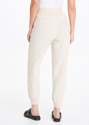 Stone Linen Blend Joggers