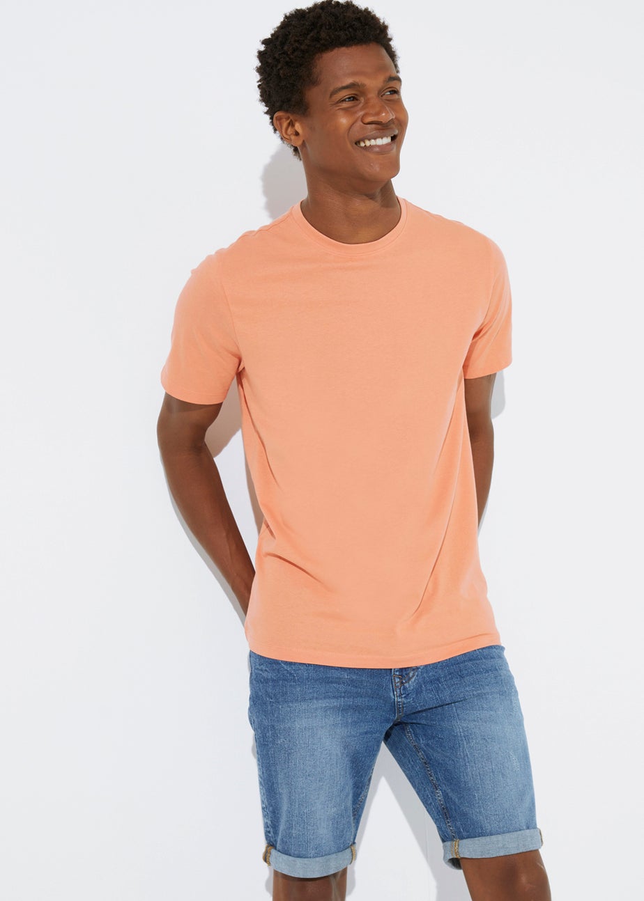 Mid Wash Stretch Denim Shorts