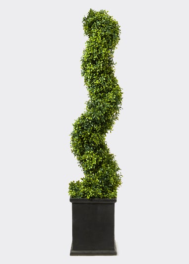 Spiral Topiary Tree in Black Pot (32cm x 127cm)