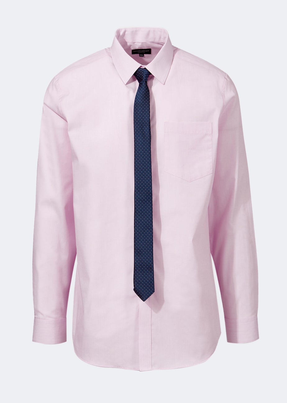 Taylor & Wright Pink Regular Fit Shirt & Tie Set